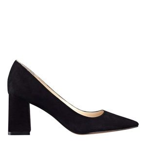 Black Suede MARC FISHER Block Heel Pump